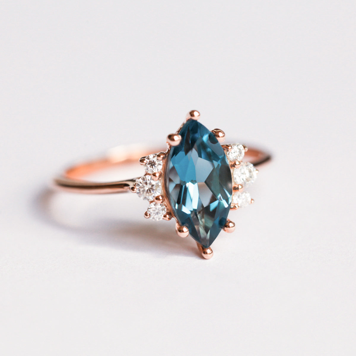 Sophia Marquise cut London Blue Topaz Ring