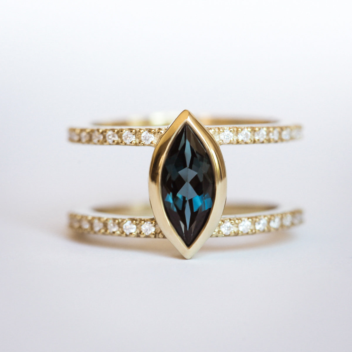 Silvia Double Band with London Blue Topaz