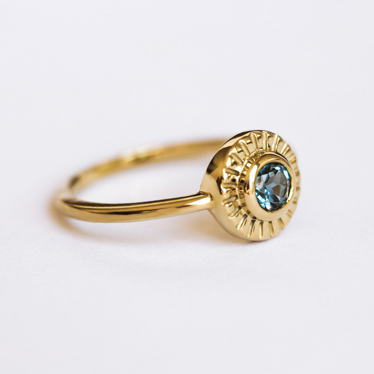 Ariana London Blue Topaz Solitaire Ring