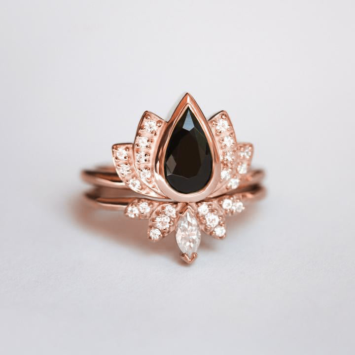 Santana Halo Black Spinel Ring