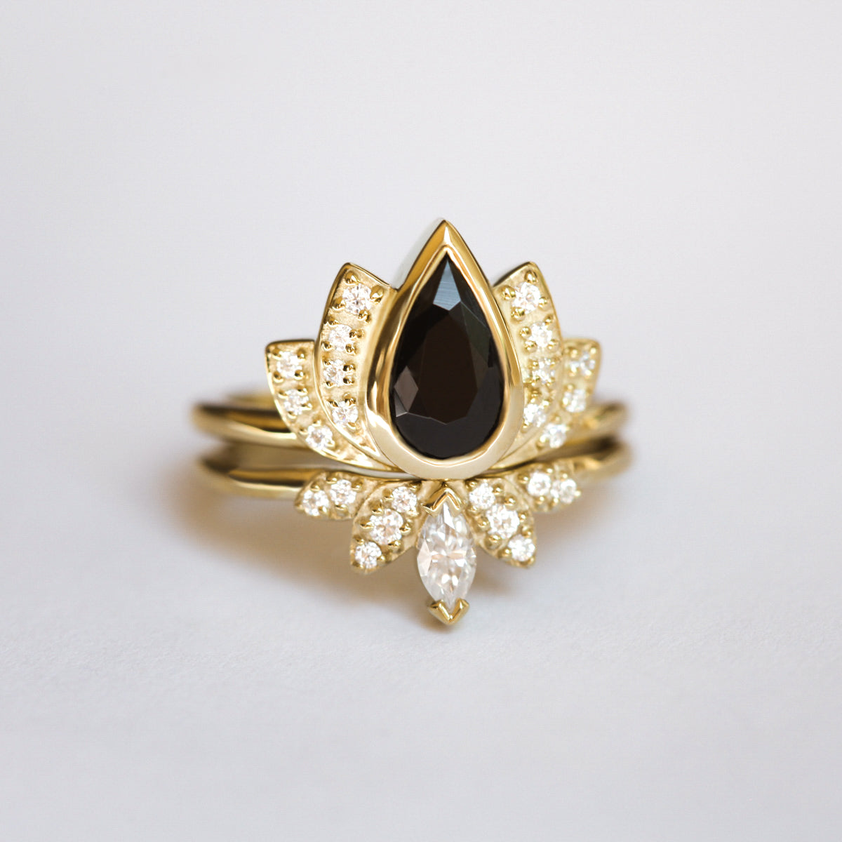 Lakmi Ring Set with Black Spinel