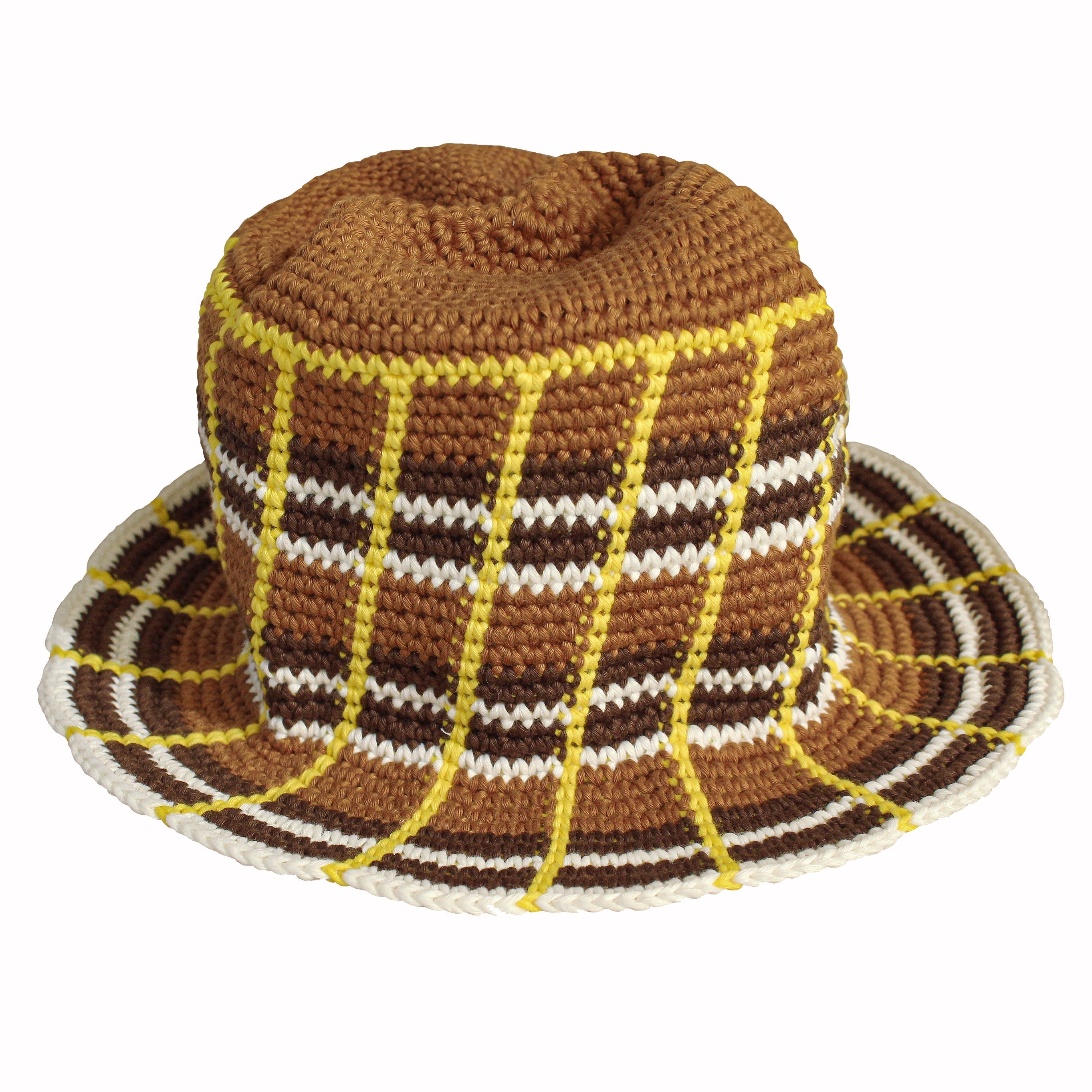 Island Tanning Plaid Crochet Hat
