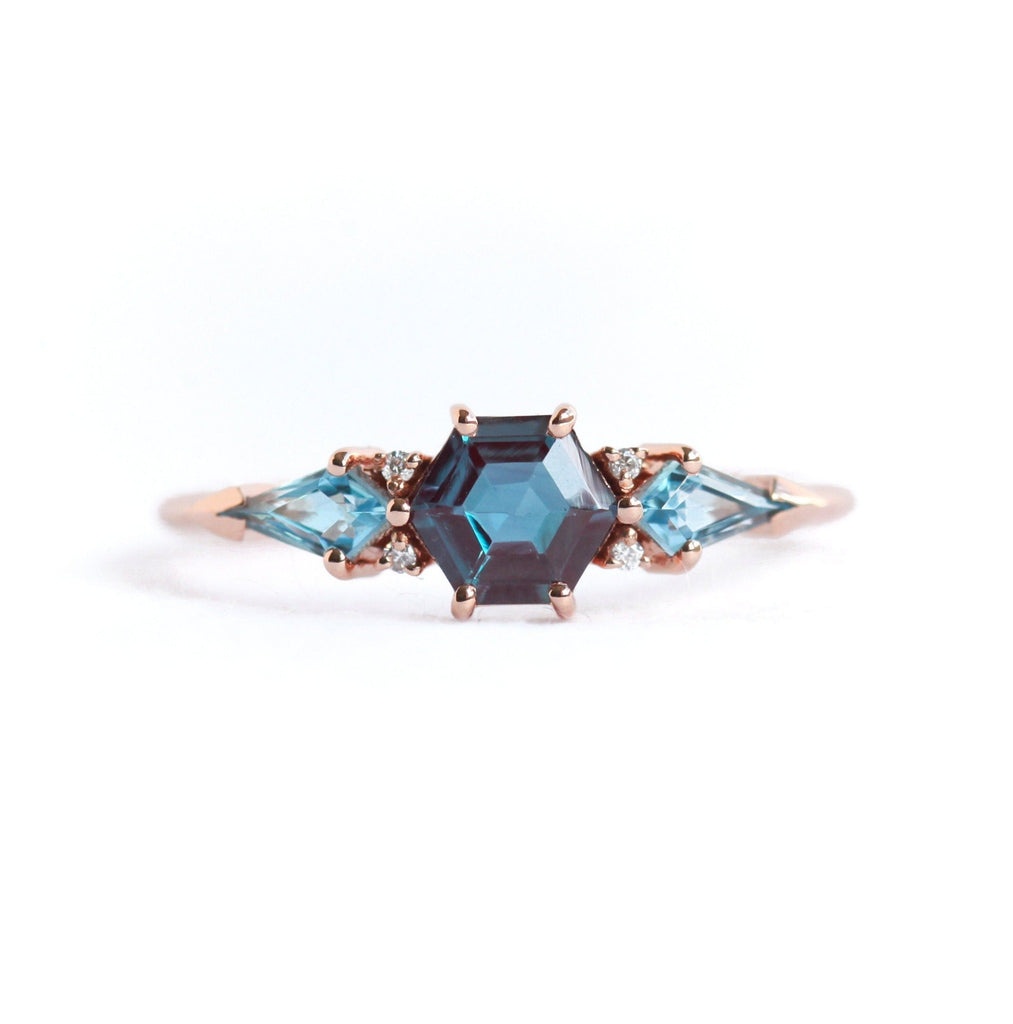 Inara Hexagon Alexandrite Cluster Ring