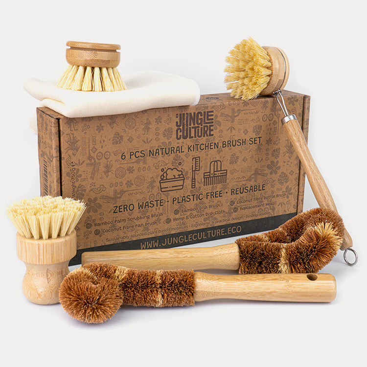 Eco Friendly Natural Cleaning Set - Dish Brushes & Heads Dish Sponge Eco  Bag S