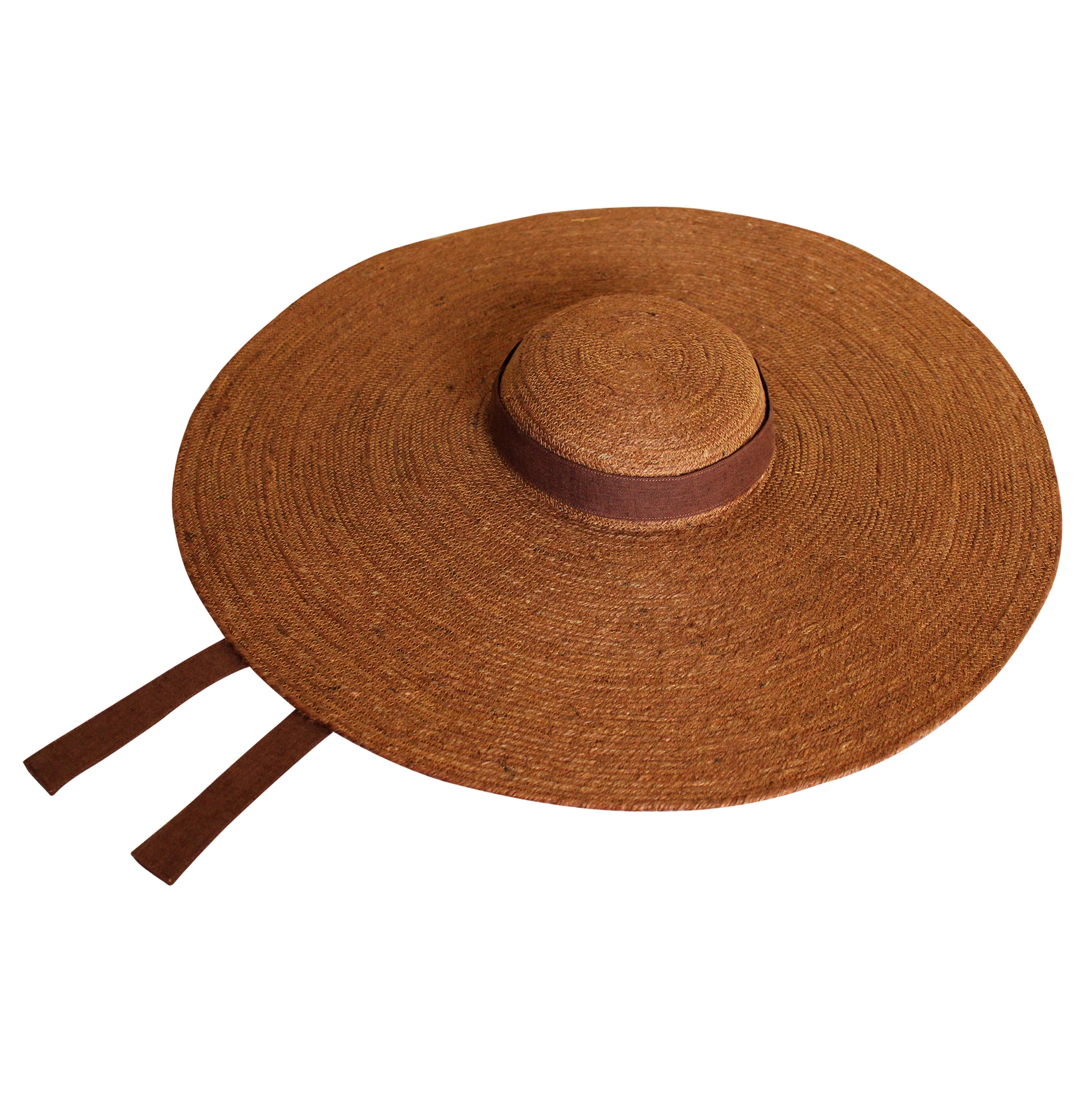 Lola Wide Brim Jute Straw Hat, in Havana Brown
