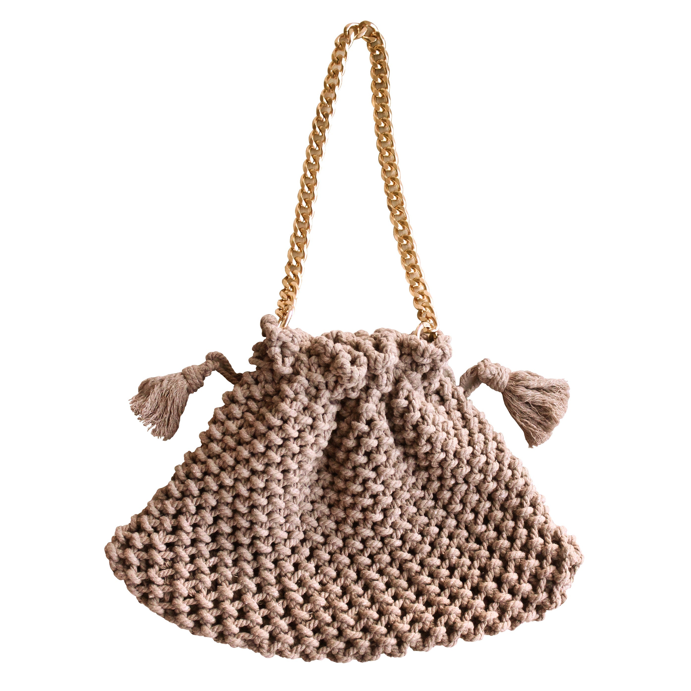 Lyon Macramé Tote Bag, in Toasted Beige