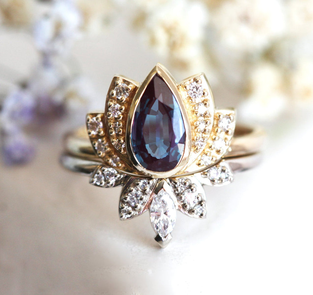 Lakshmi Alexandrite Ring Set