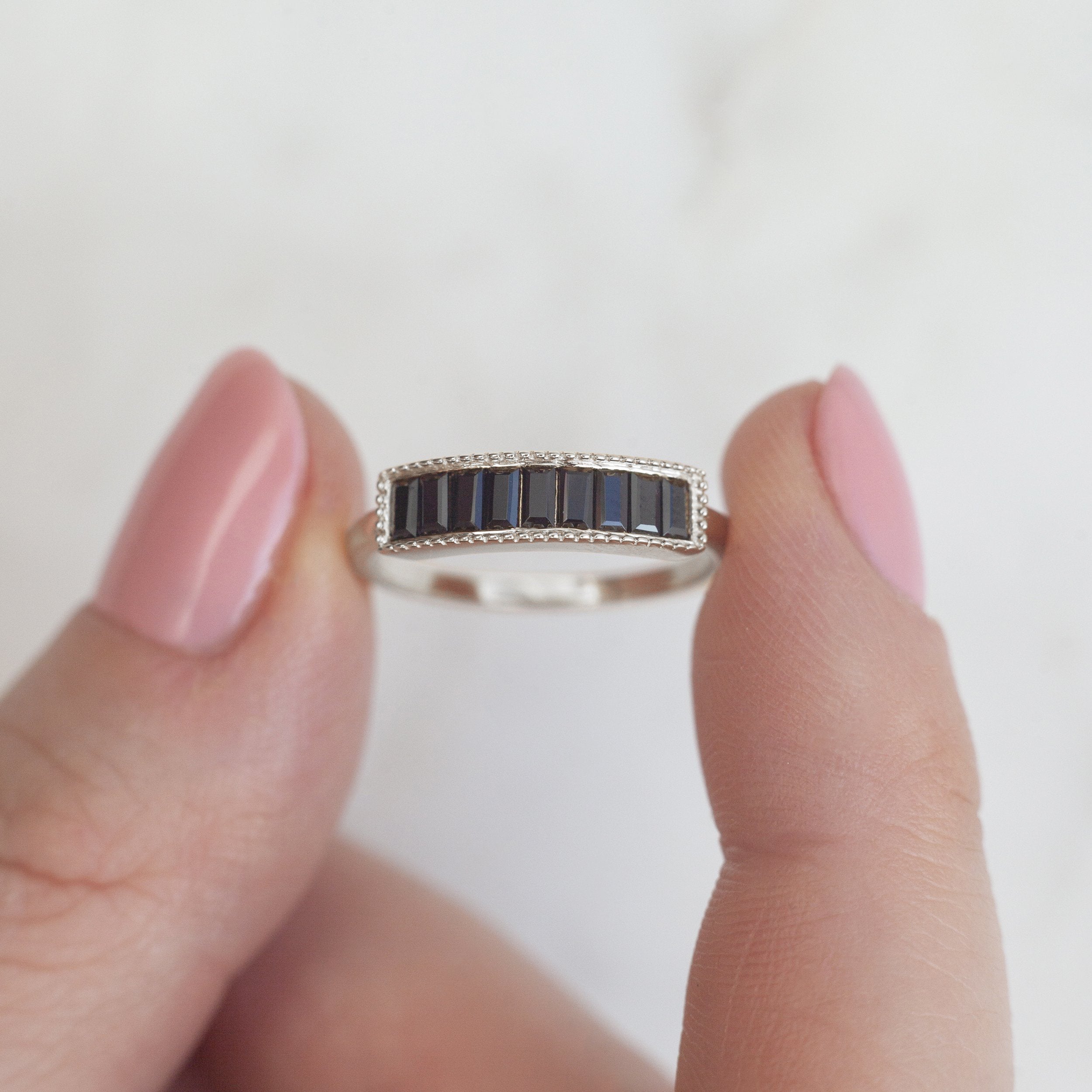 Gail Black Spinel Baguette Ring