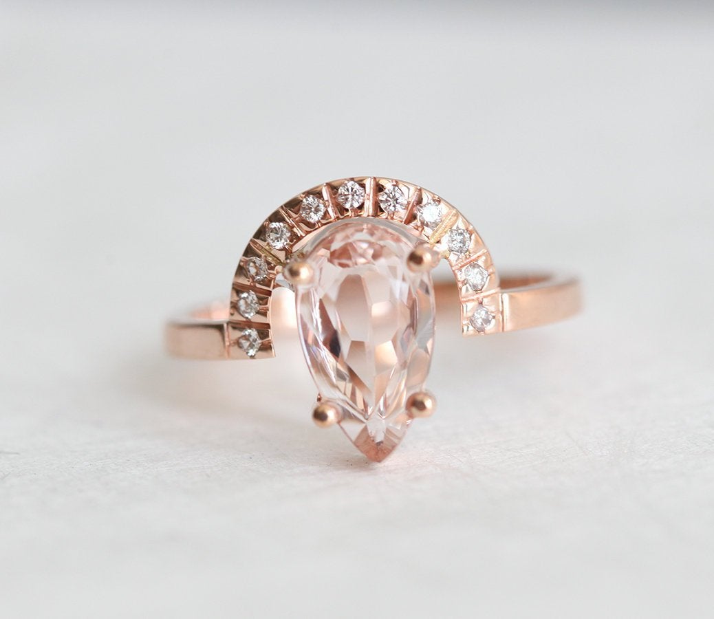 Miley Pear Morganite Ring