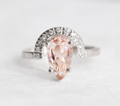 Miley Pear Morganite Ring