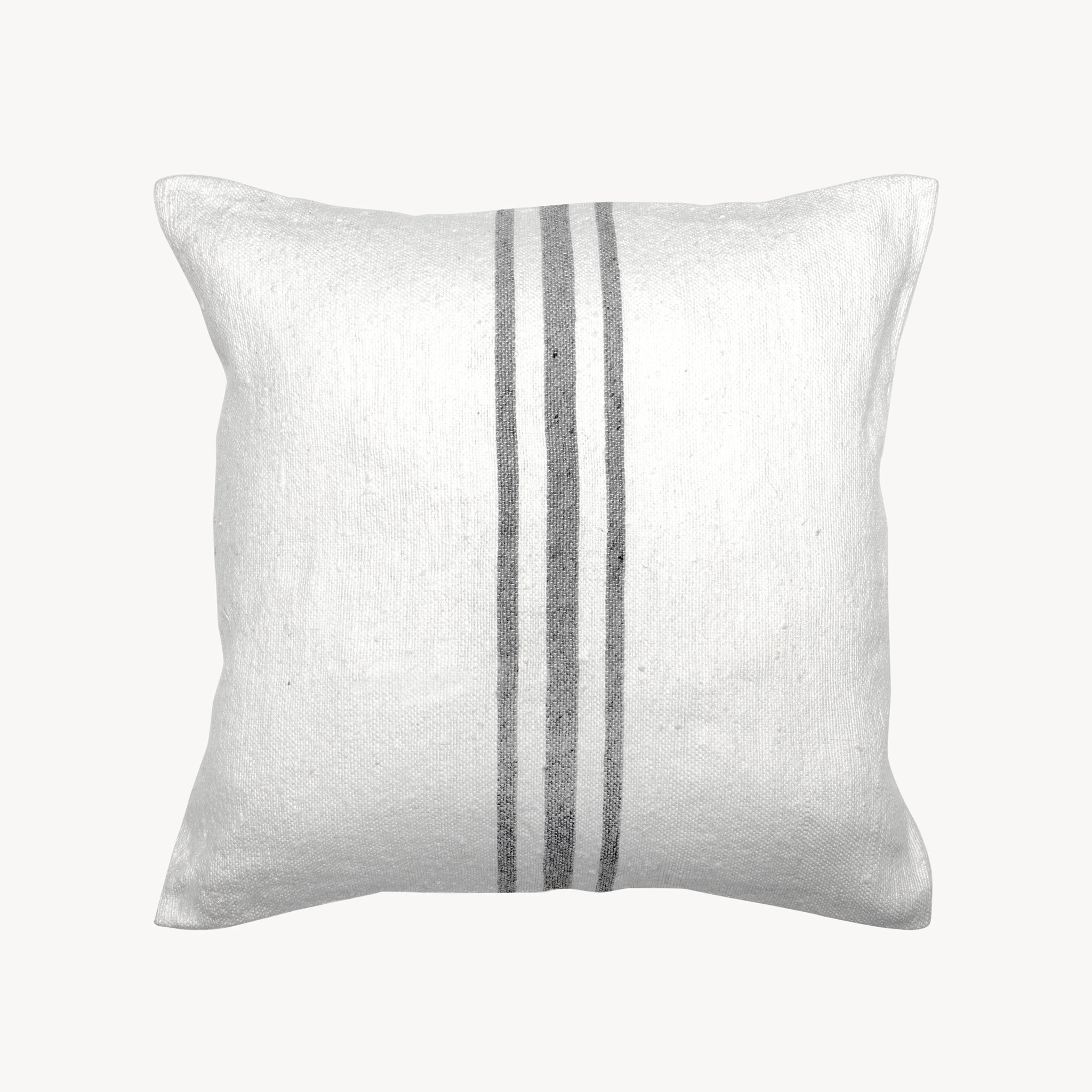 Middle Stripe Light Grey Pillow - 18x18"