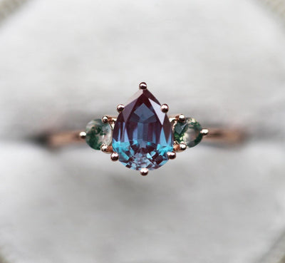 Misella Pear Alexandrite Ring Set