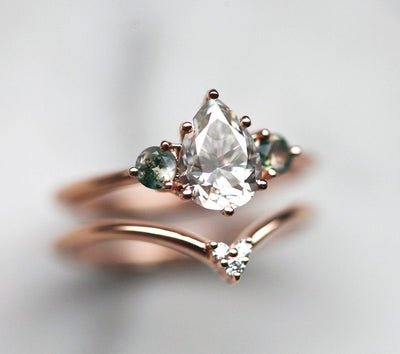 Misella Pear Alexandrite Ring Set