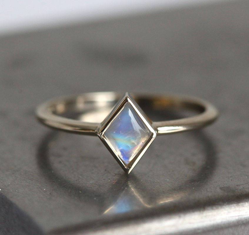 Moonstone Engagement Ring Set