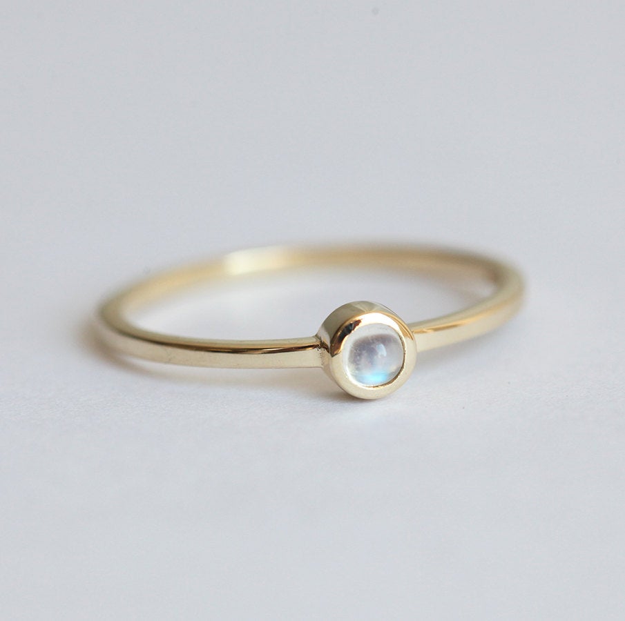 Rainbow Moonstone Ring