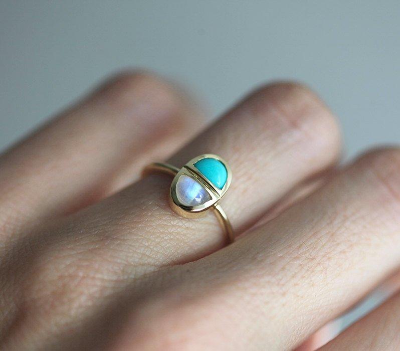 Ruth Turquoise & Moonstone Ring