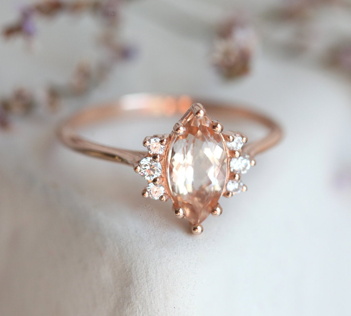 Sophia Marquise Morganite Ring