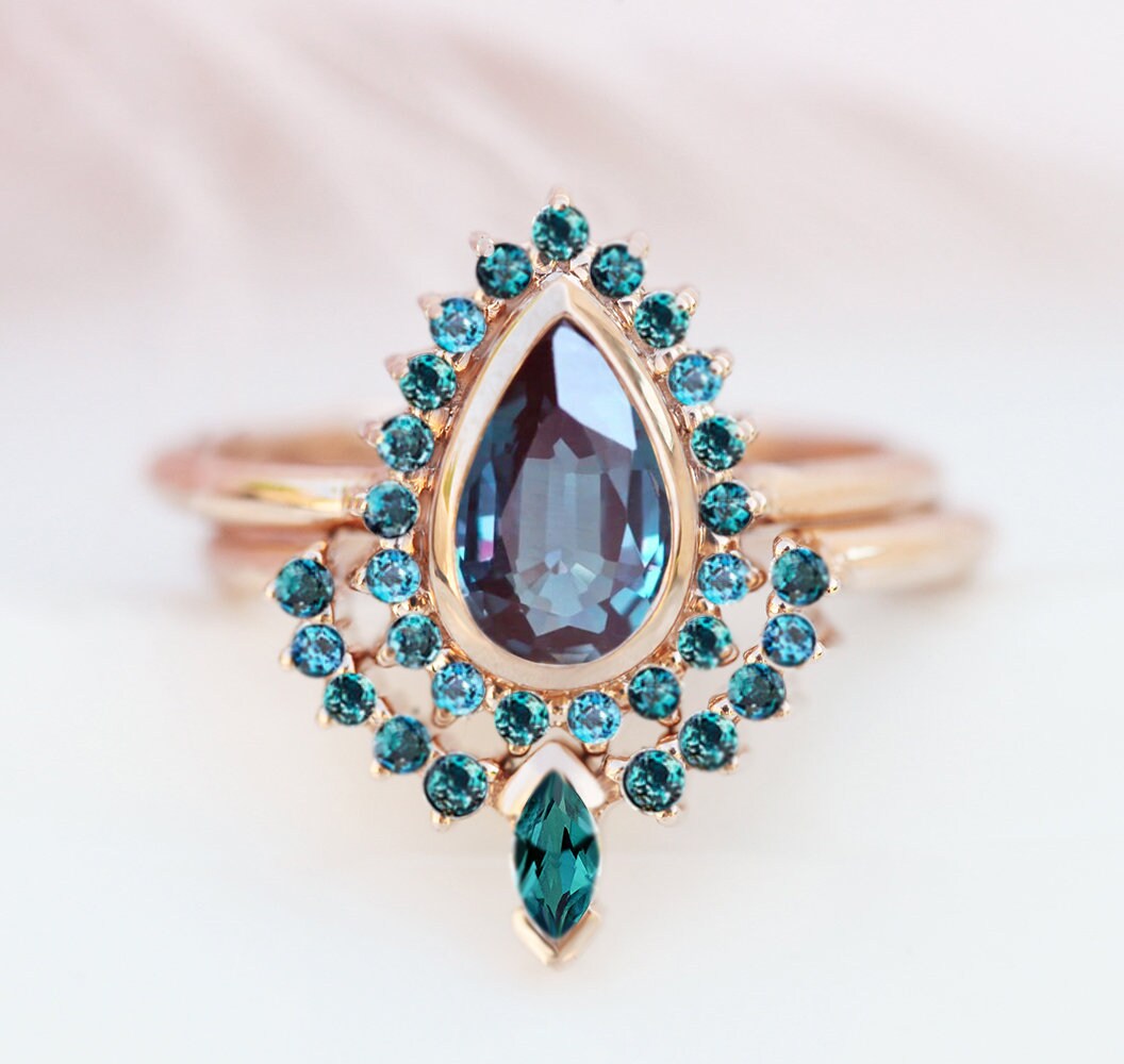 Sandra Pear Alexandrite Ring