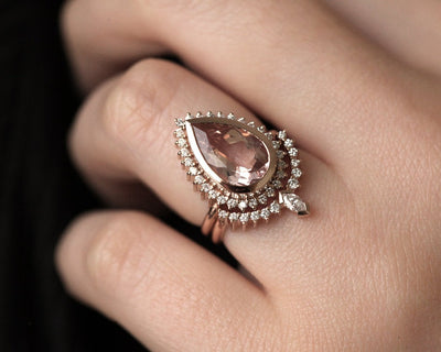 Tara Morganite and Diamond Ring Set