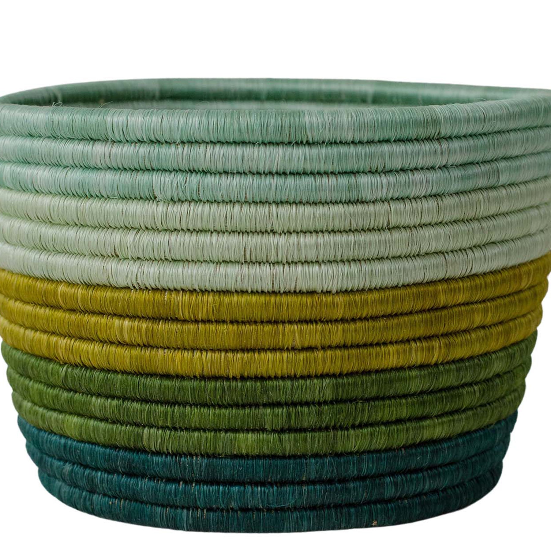 7" Shades of Green Striped Tapered Planter