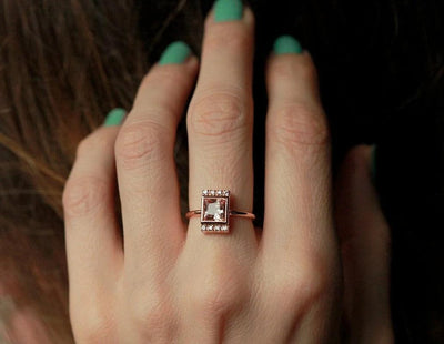 Vienna Princess Cut Morganite Ring