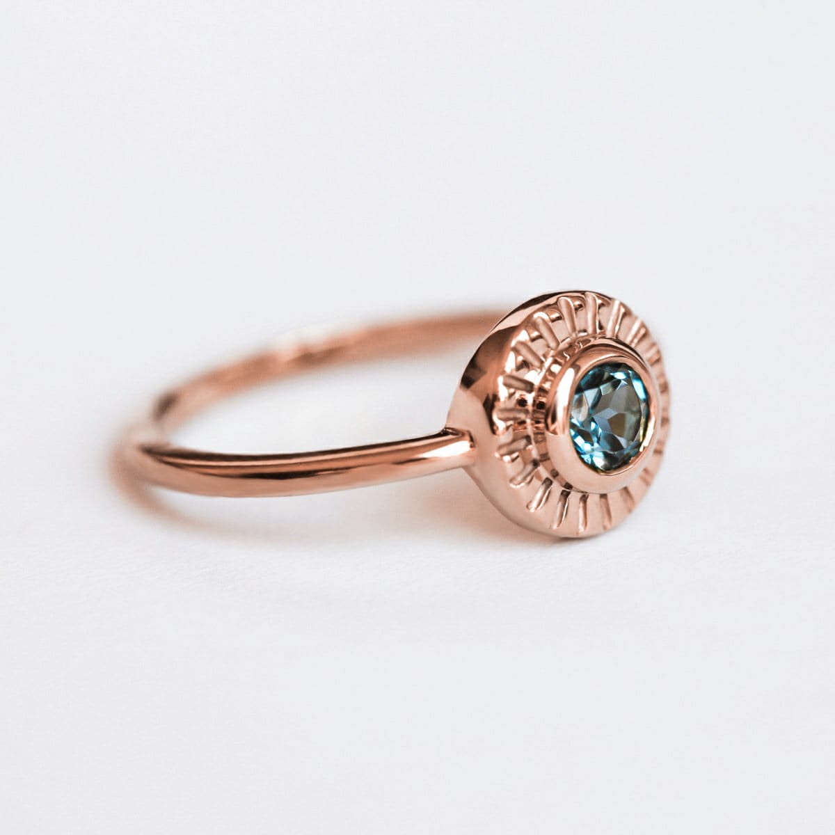 Ariana London Blue Topaz Solitaire Ring