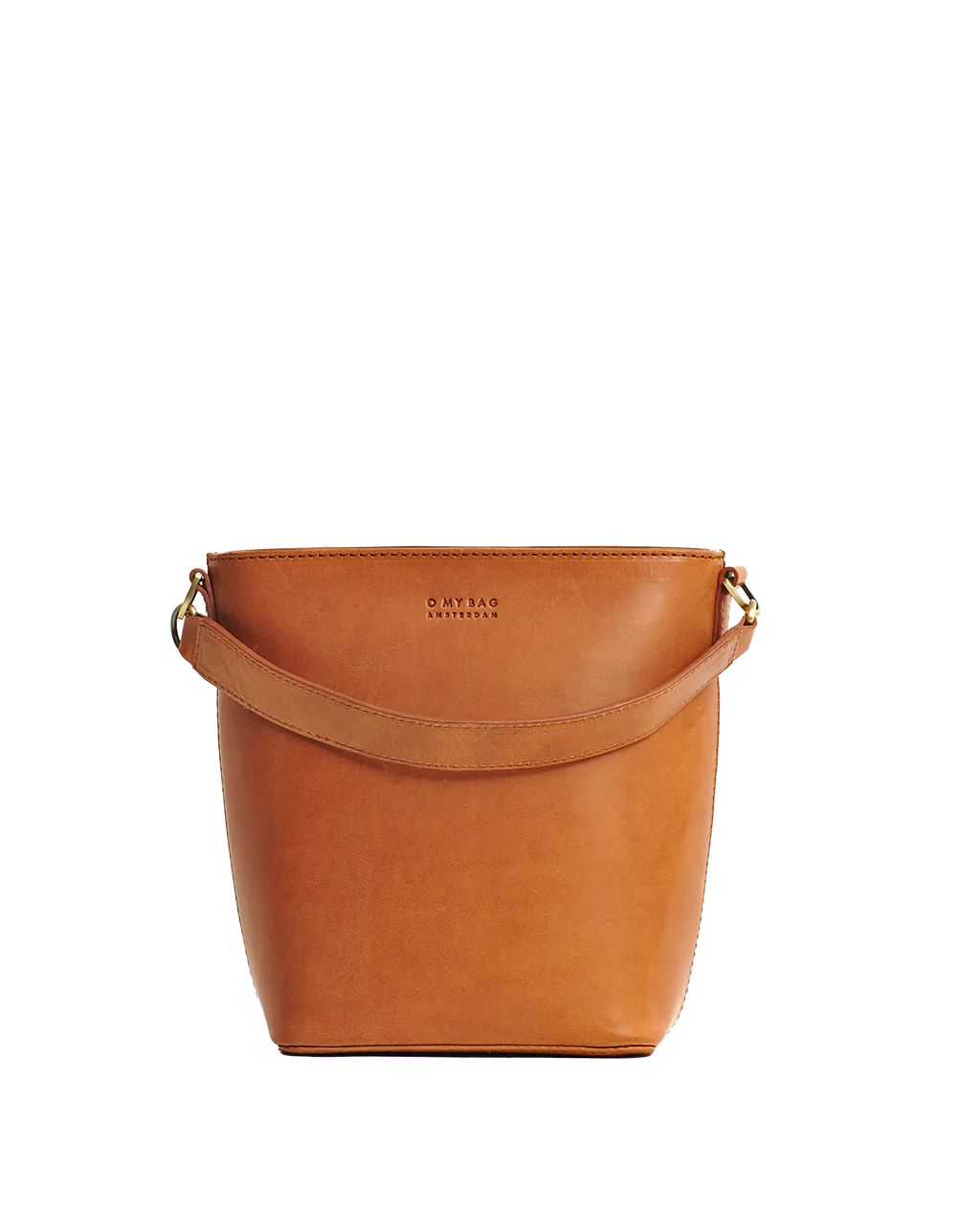 Leather Bucket Bag Cognac Brown