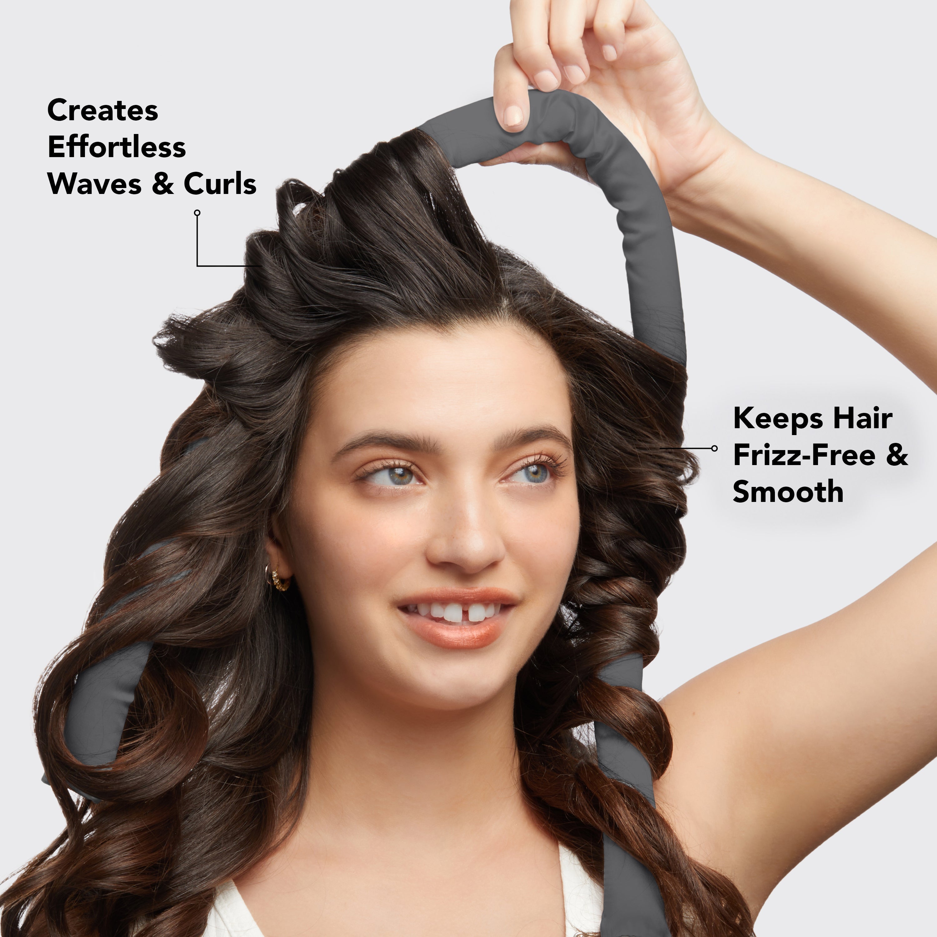 Heatless Hair Curler in Satin - Charcoal